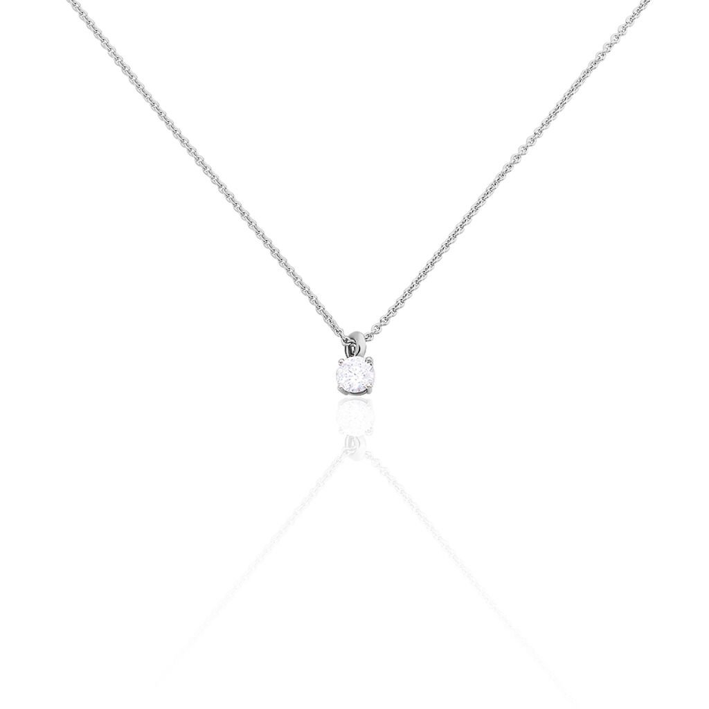🦚 Damen Halskette Silber 925 Zirkonia, Collier mit Stein