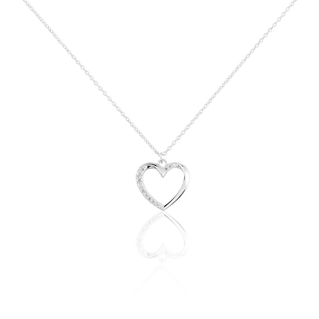 🦚 Damen Collier Silber 925 Zirkonia Herz Ashley Herz 1,20mm, Collier mit Stein