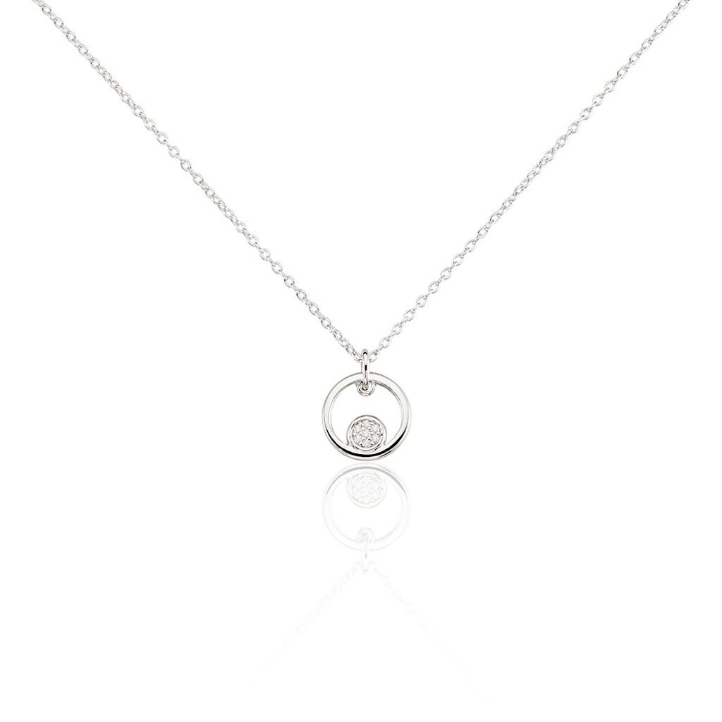 🦚 Damen Collier Silber 925 Zirkonia Kreis Eluisa 1,20mm, Collier mit Stein