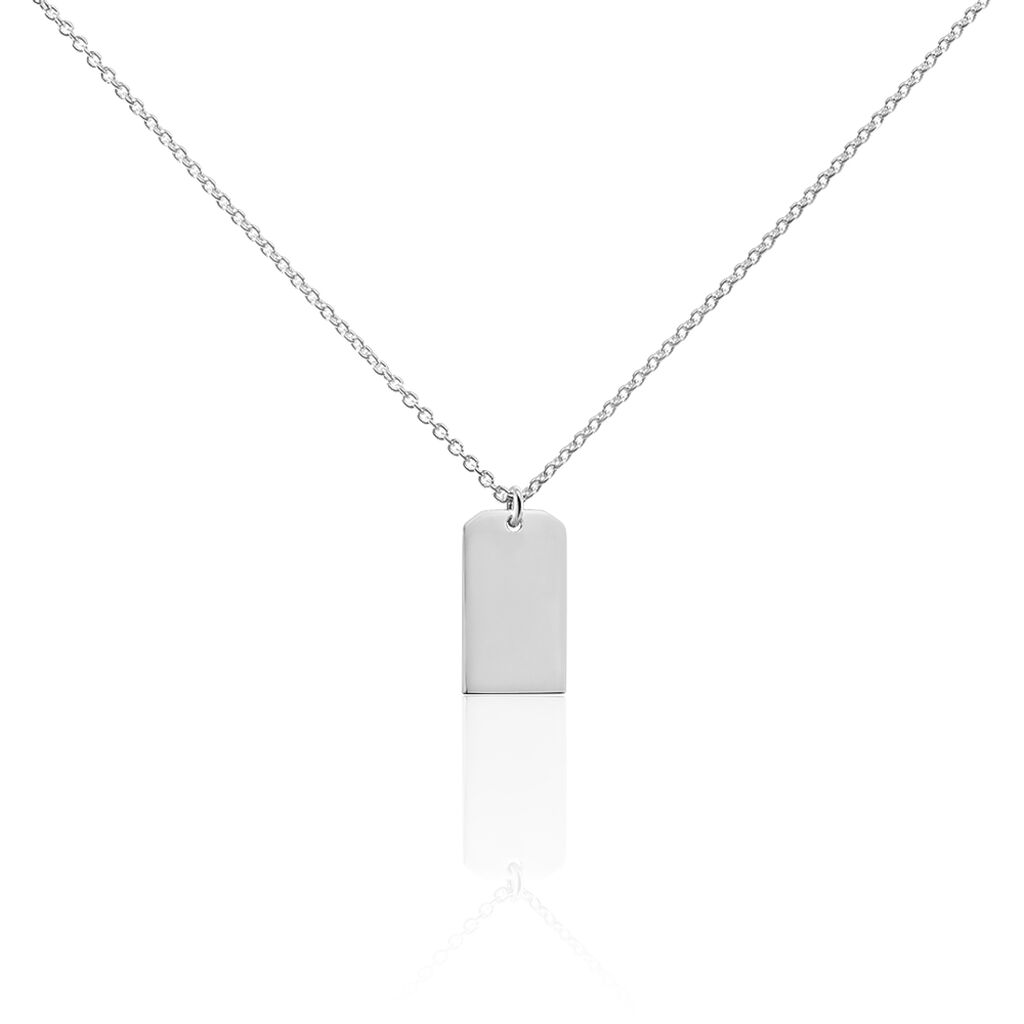 🦚 Unisex Halskette Silber 925 Rhodiniert Gravur, Collier ohne Stein