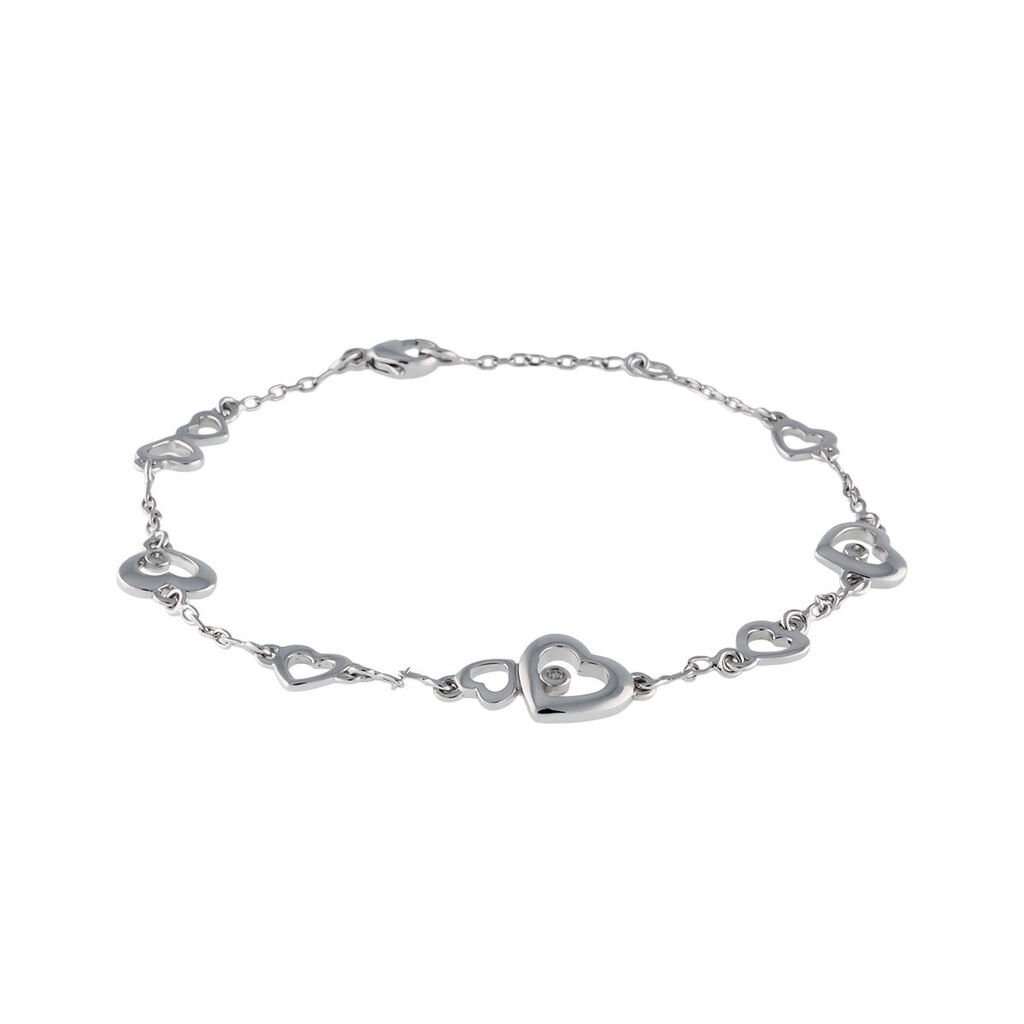 🦚 Damen Armband Silber 925 Diamant 0,02ct Herz Belina 9,00mm, Armband mit Stein