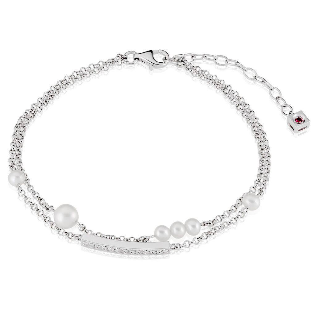 🦚 Damen Armband Silber 925 Zirkonia Barren Arielle 2, Armband mit Stein