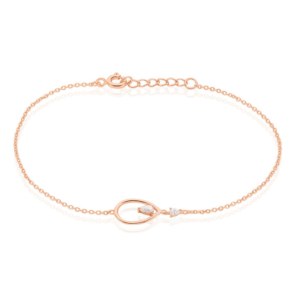🦚 Damen Armband Silber rosevergoldet 925 Zirkonia Tropfen Marie 2, Armband mit Stein
