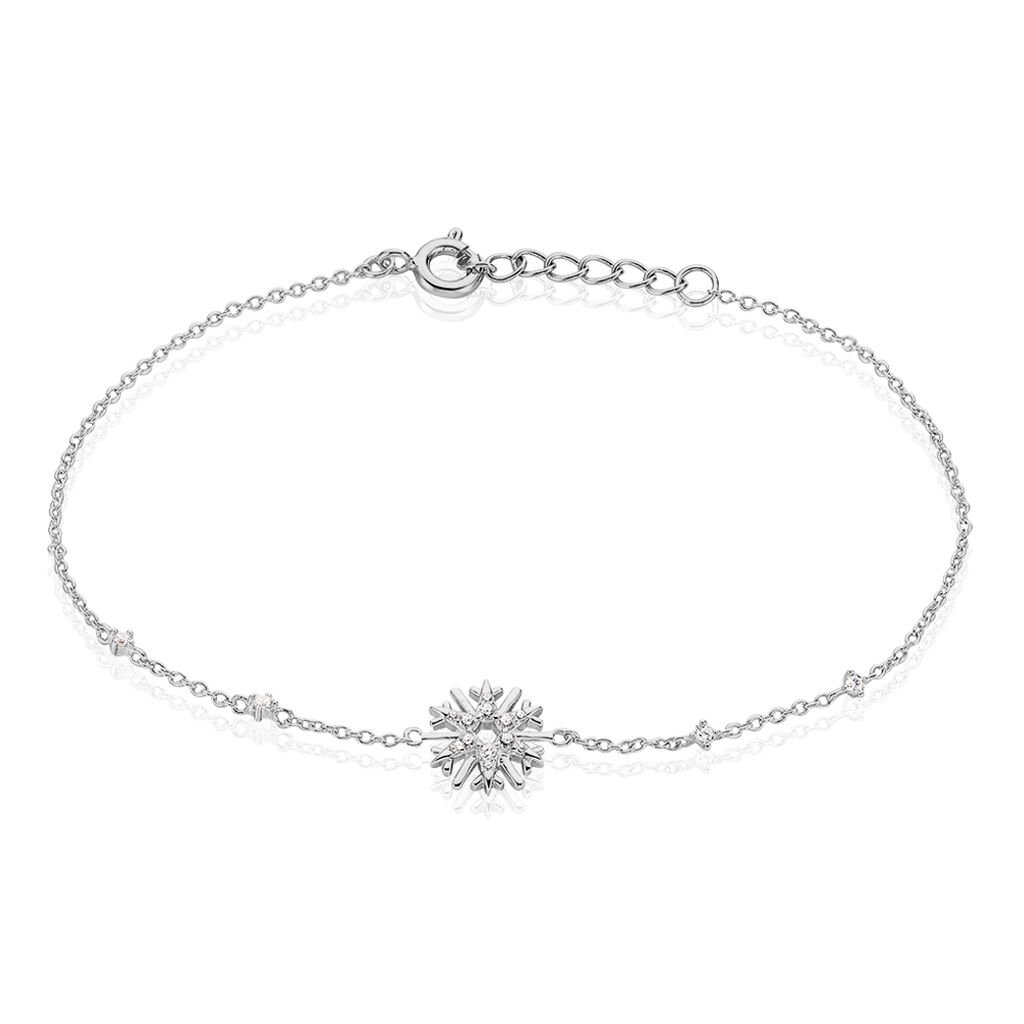 🦚 Damen Armband Silber 925 Zirkonia Schneeflocke Elsa 4, Armband mit Stein