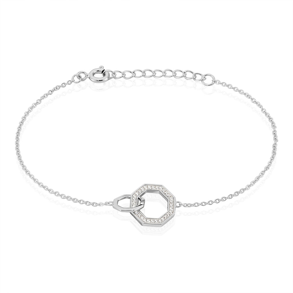 🦚 Damenarmband Silber 925 Zirkonia Oktogon, Armband mit Stein