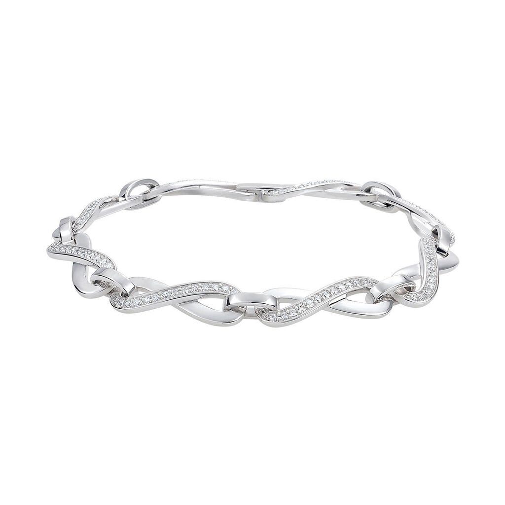 🦚 Damenarmband Silber 925 Zirkonia Infinity, Armband mit Stein