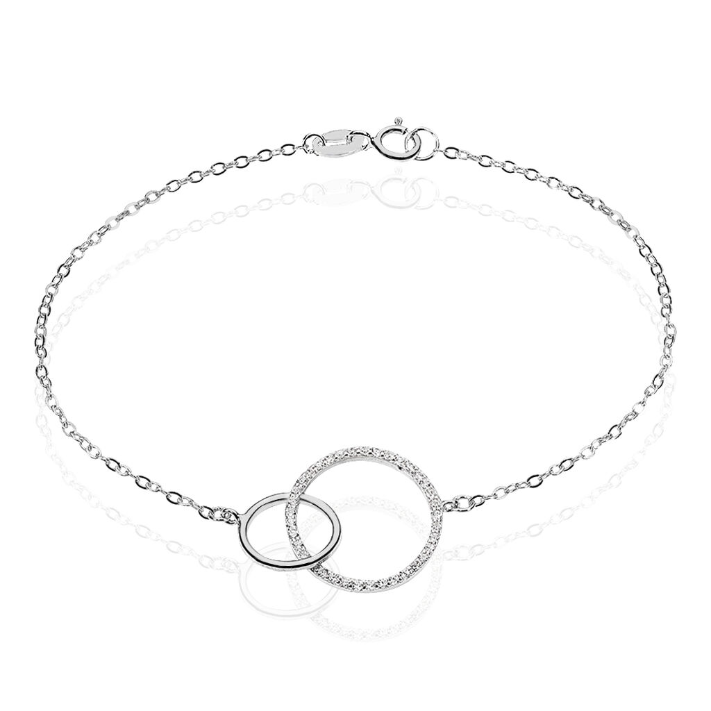 🦚 Damenarmband Silber 925 Zirkonia Doppelt Kreis, Armband mit Stein