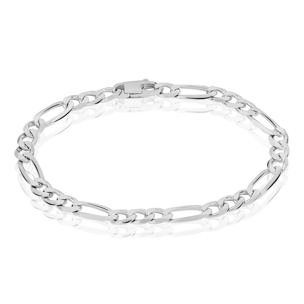 🦚 Herrenarmband Figarokette Silber 925 , Armkette ohne Stein