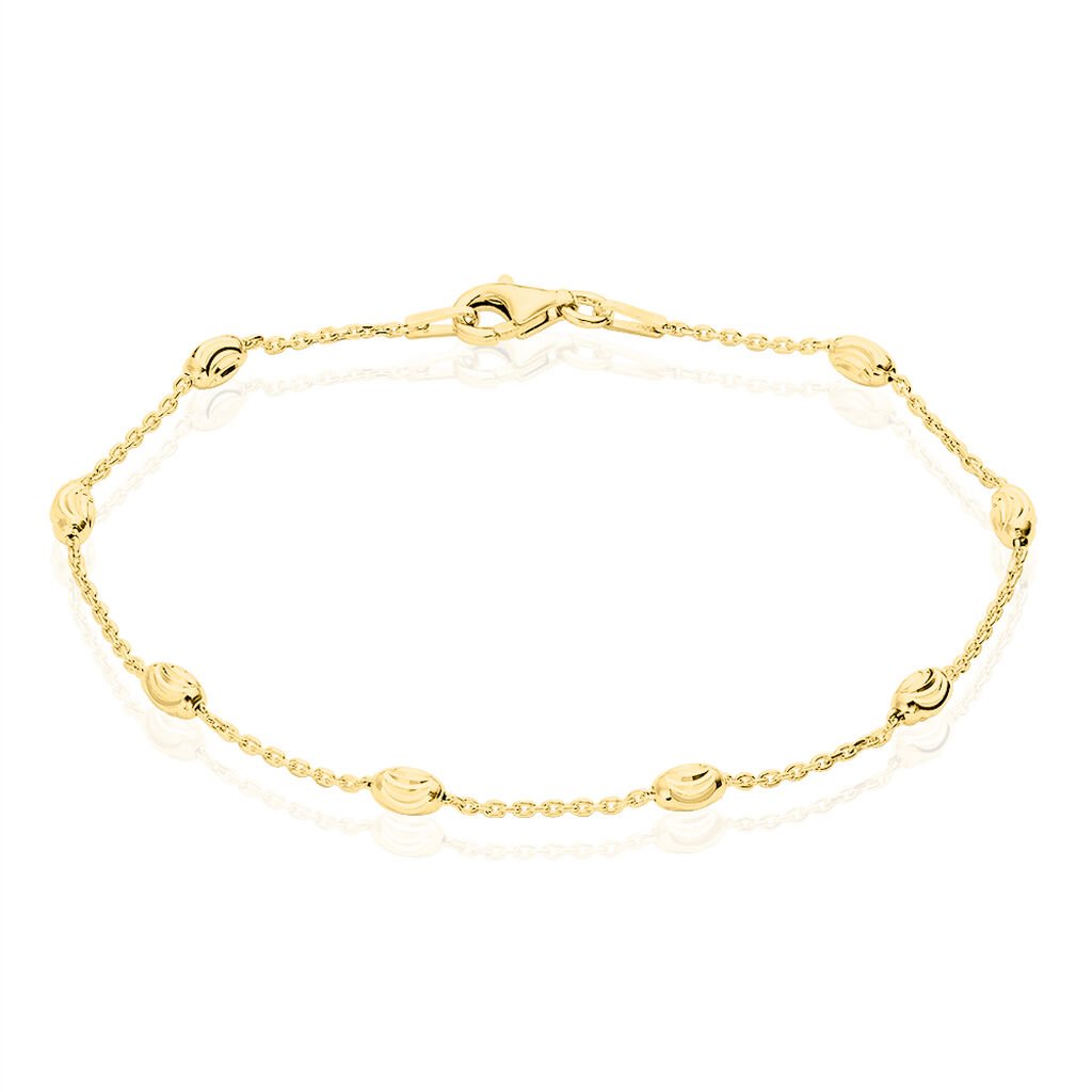 🦚 Damenarmband Ankerkette Silber 925 Vergoldet Kugel, Armband ohne Stein