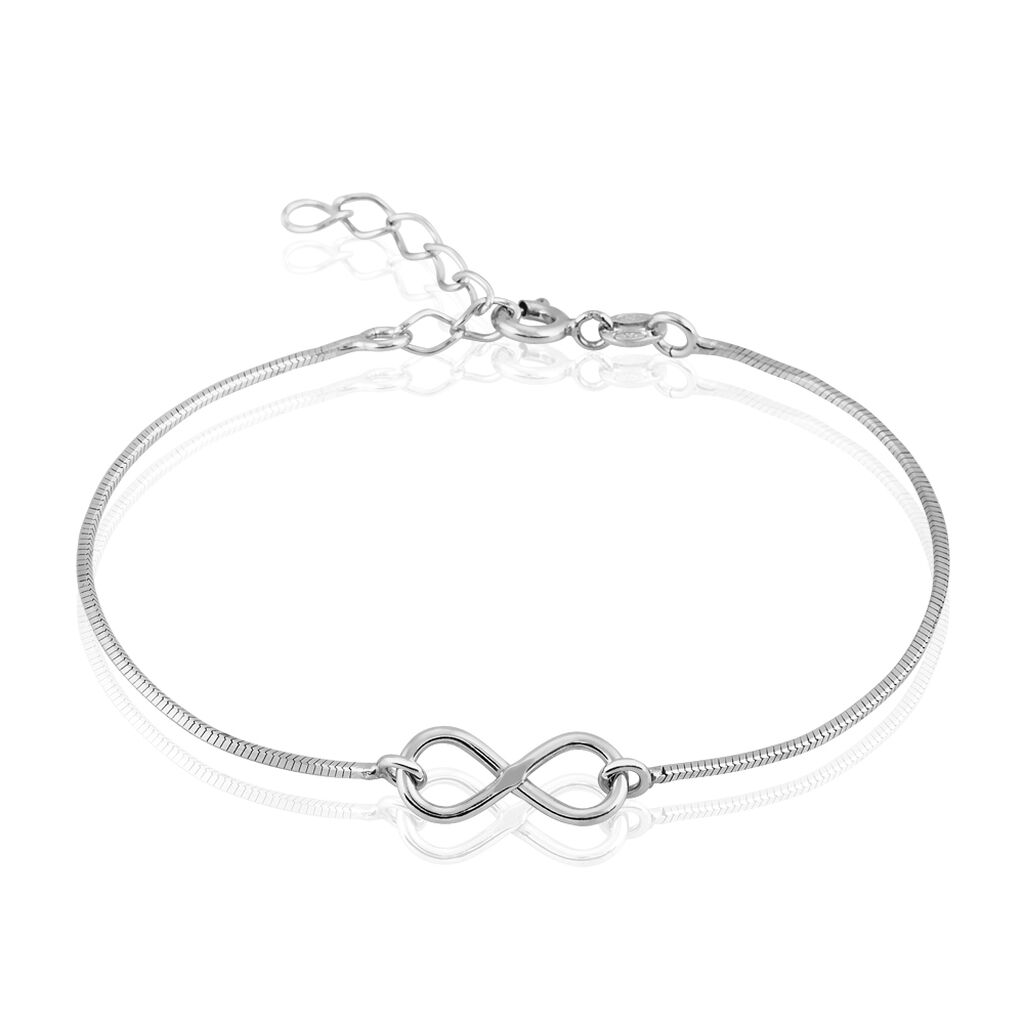 🦚 Damenarmband Silber 925 Infinity, Armband ohne Stein