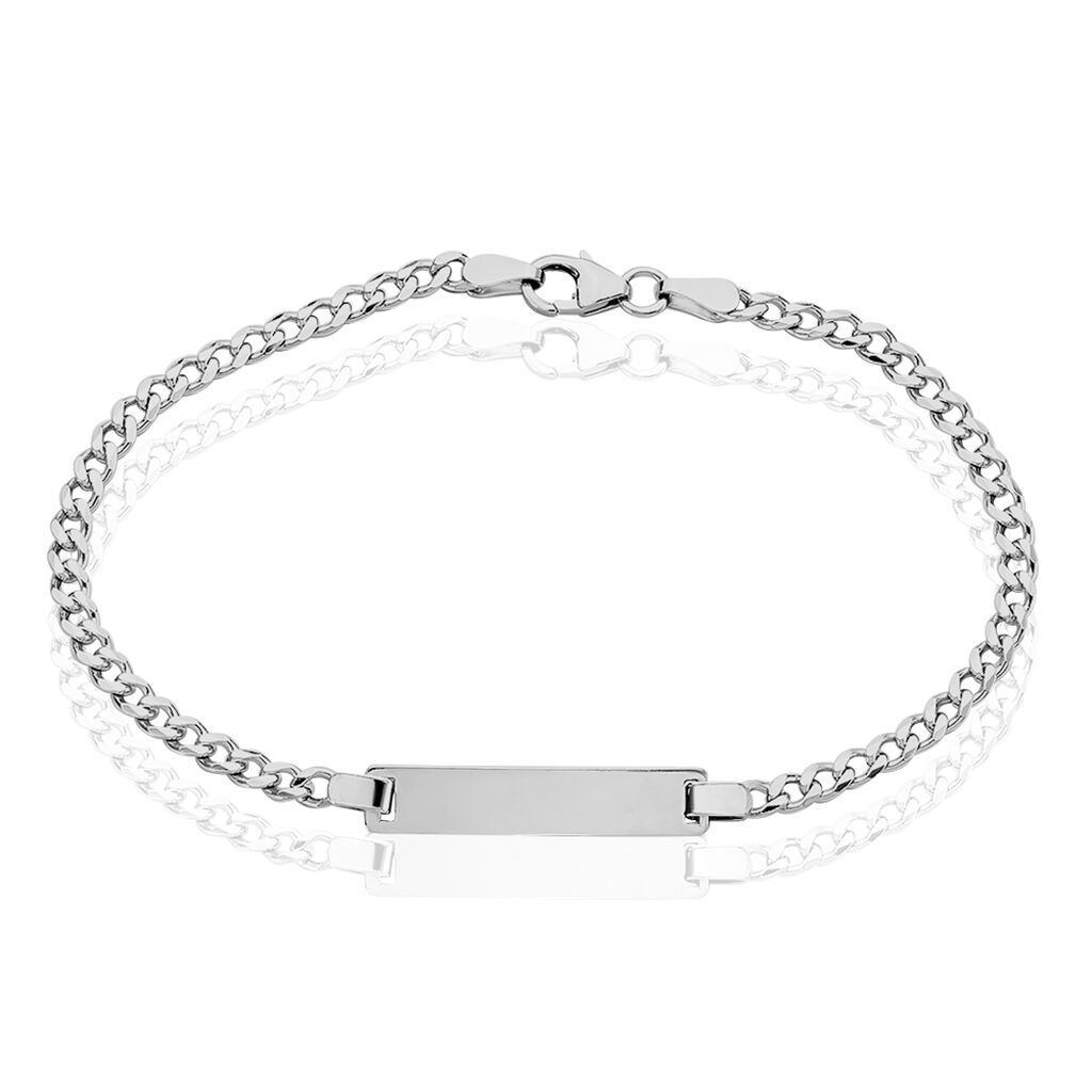 🦚 Unisex Id Armband Panzerkette Silber 925 , ID Armband ohne Stein