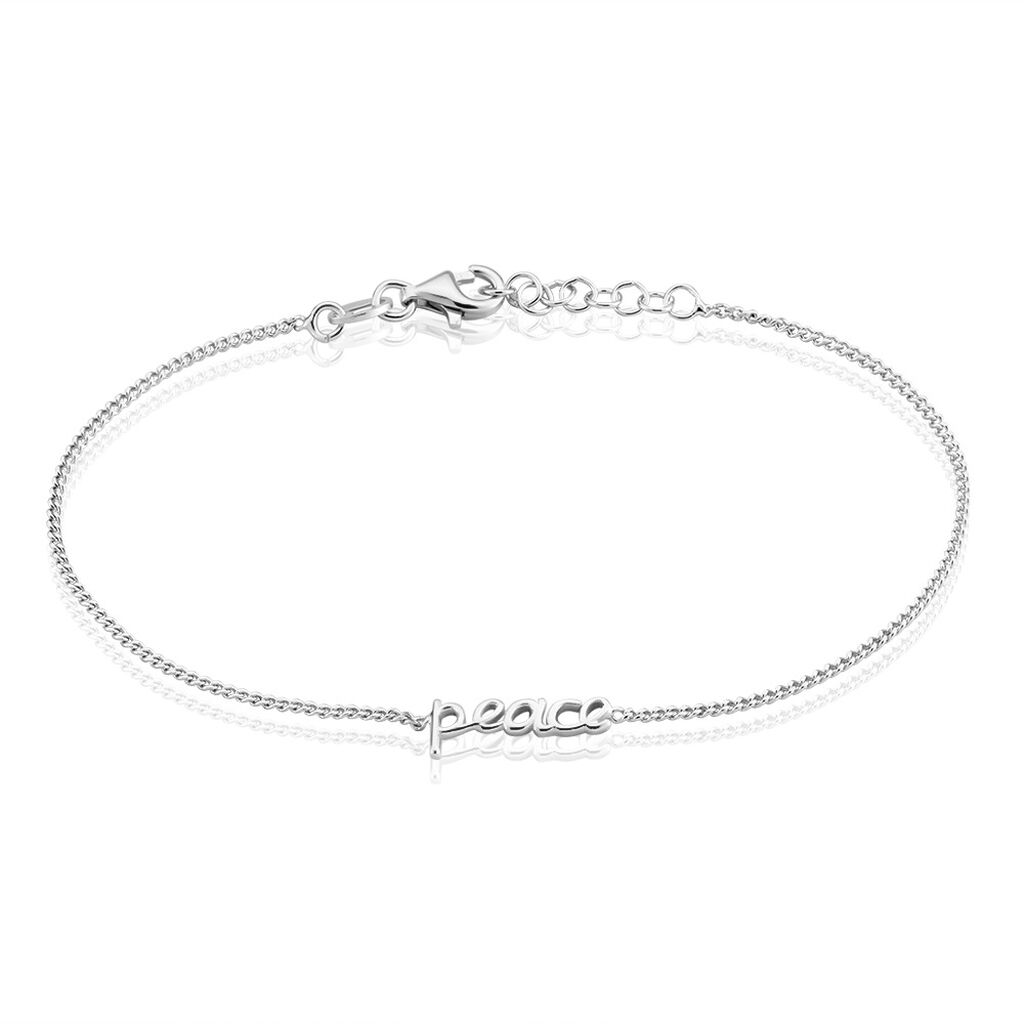 🦚 Damenarmband Silber 925 rhodiniert Peace, Armband ohne Stein