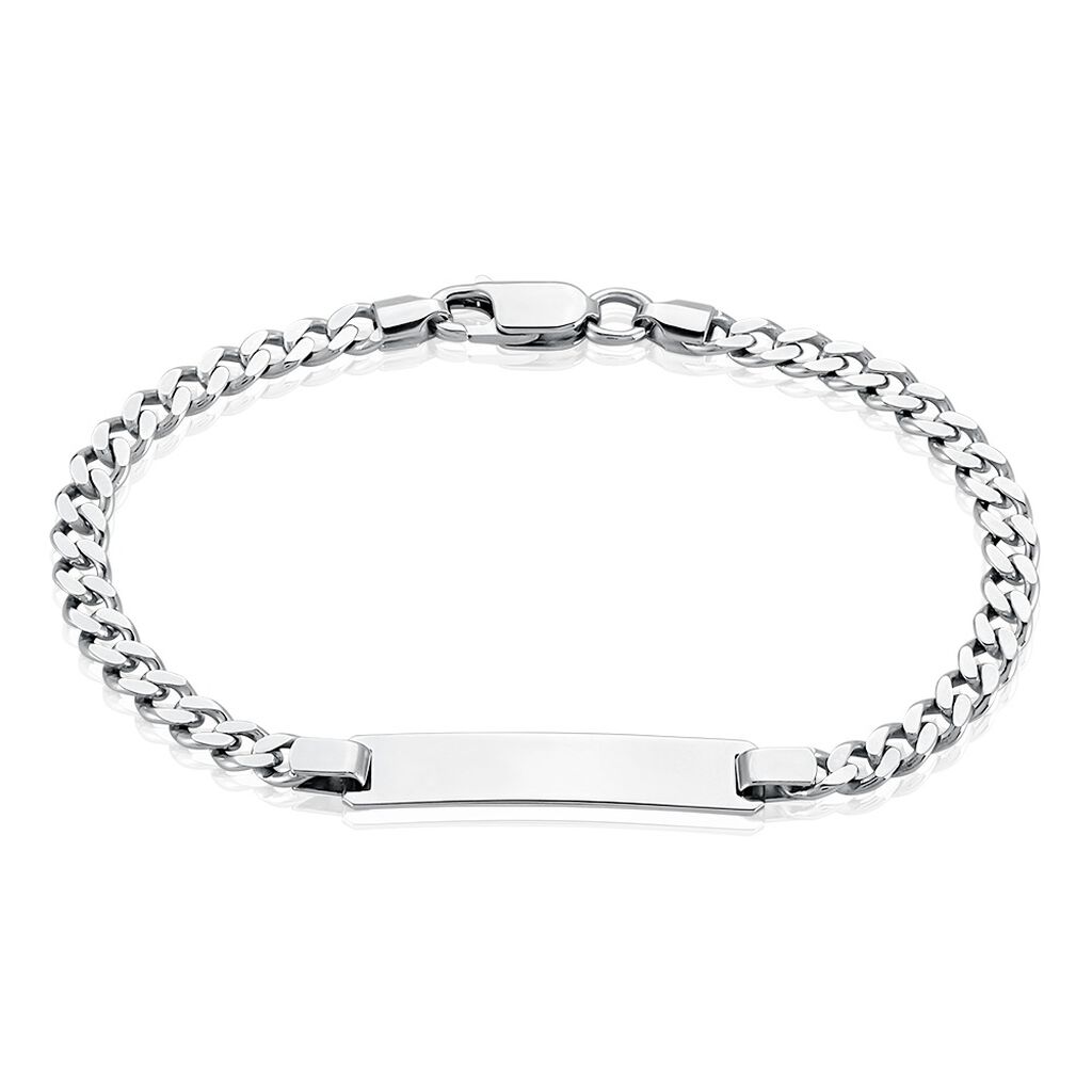 🦚 Unisex ID Armband Silber Silber 925 Panzer S Id 4,70mm , ID Armband ohne Stein