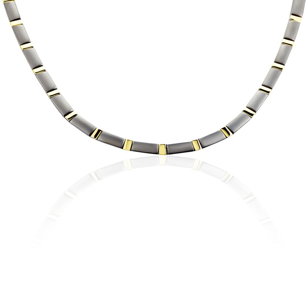 🦚 Boccia Damen Collier Titan Bicolor Vergoldet, Collier ohne Stein