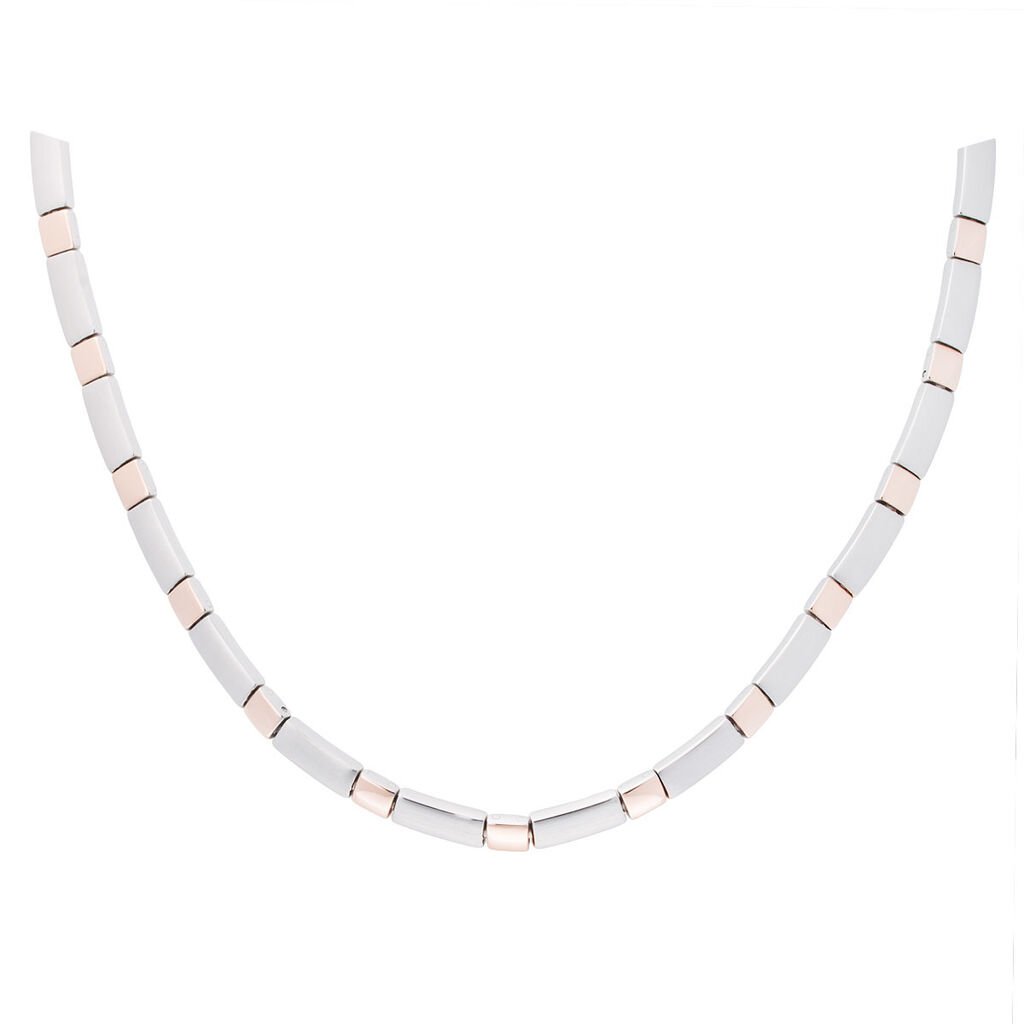🦚 Herren Halskette Edelstahl Bicolor Vergoldet , Collier ohne Stein