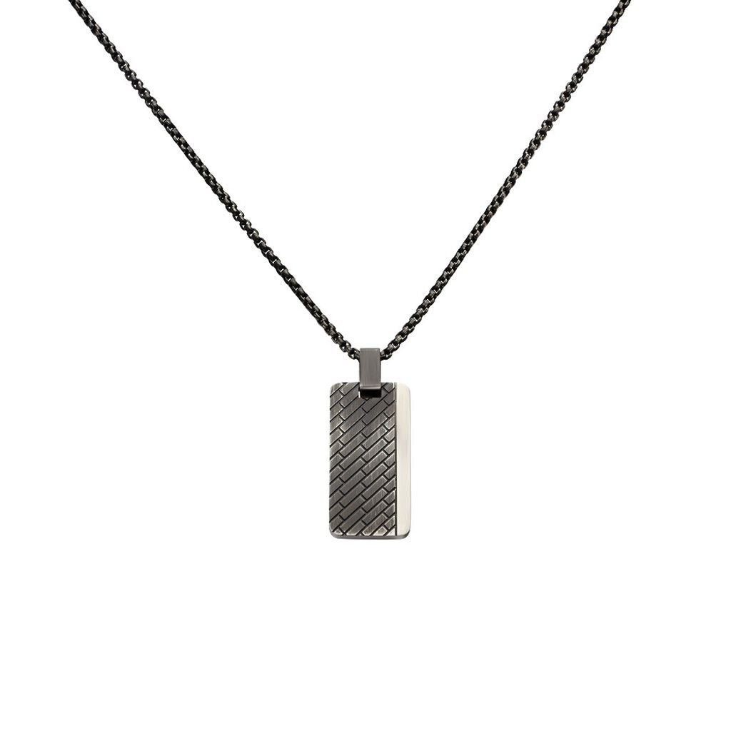 🦚 Herren Halskette Edelstahl Schwarz , Kette ohne Stein