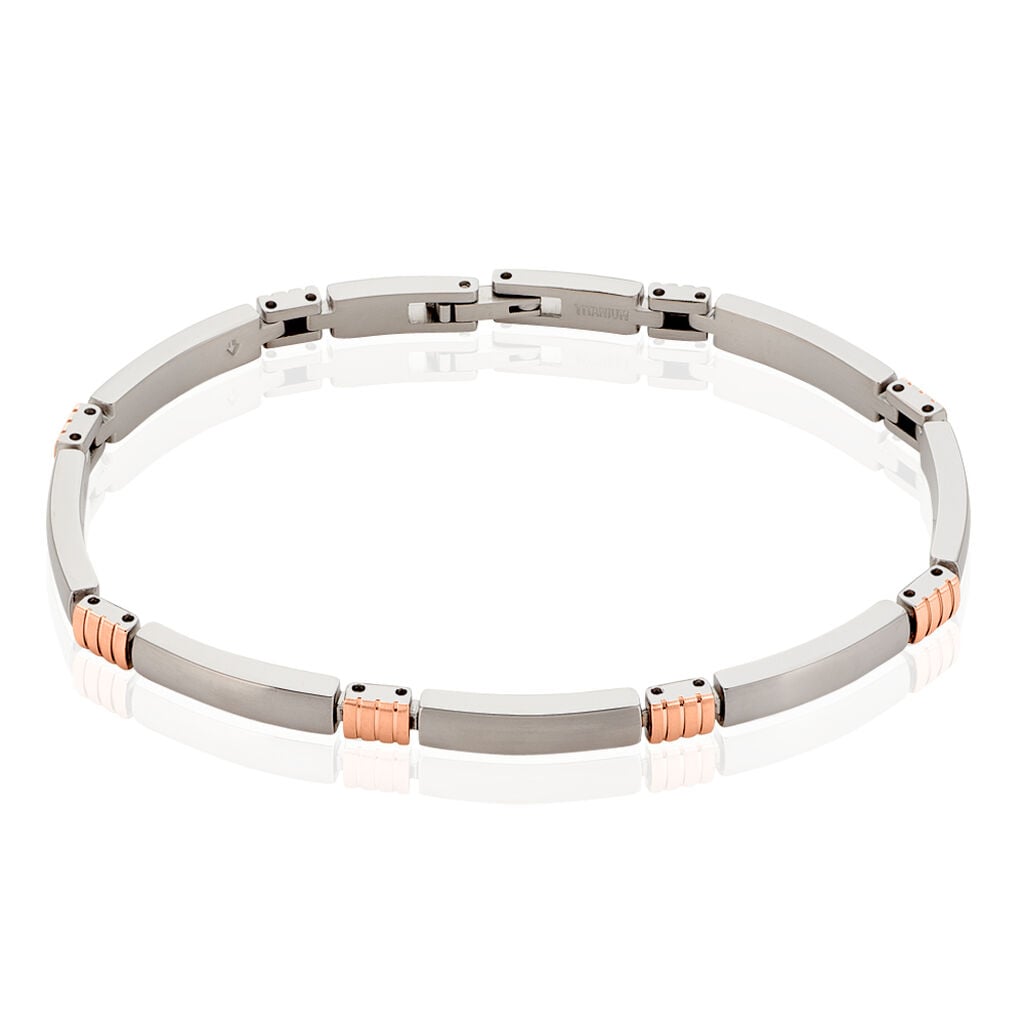🦚 Boccia Damenarmband Titan Vergoldet Bicolor, Armkette ohne Stein