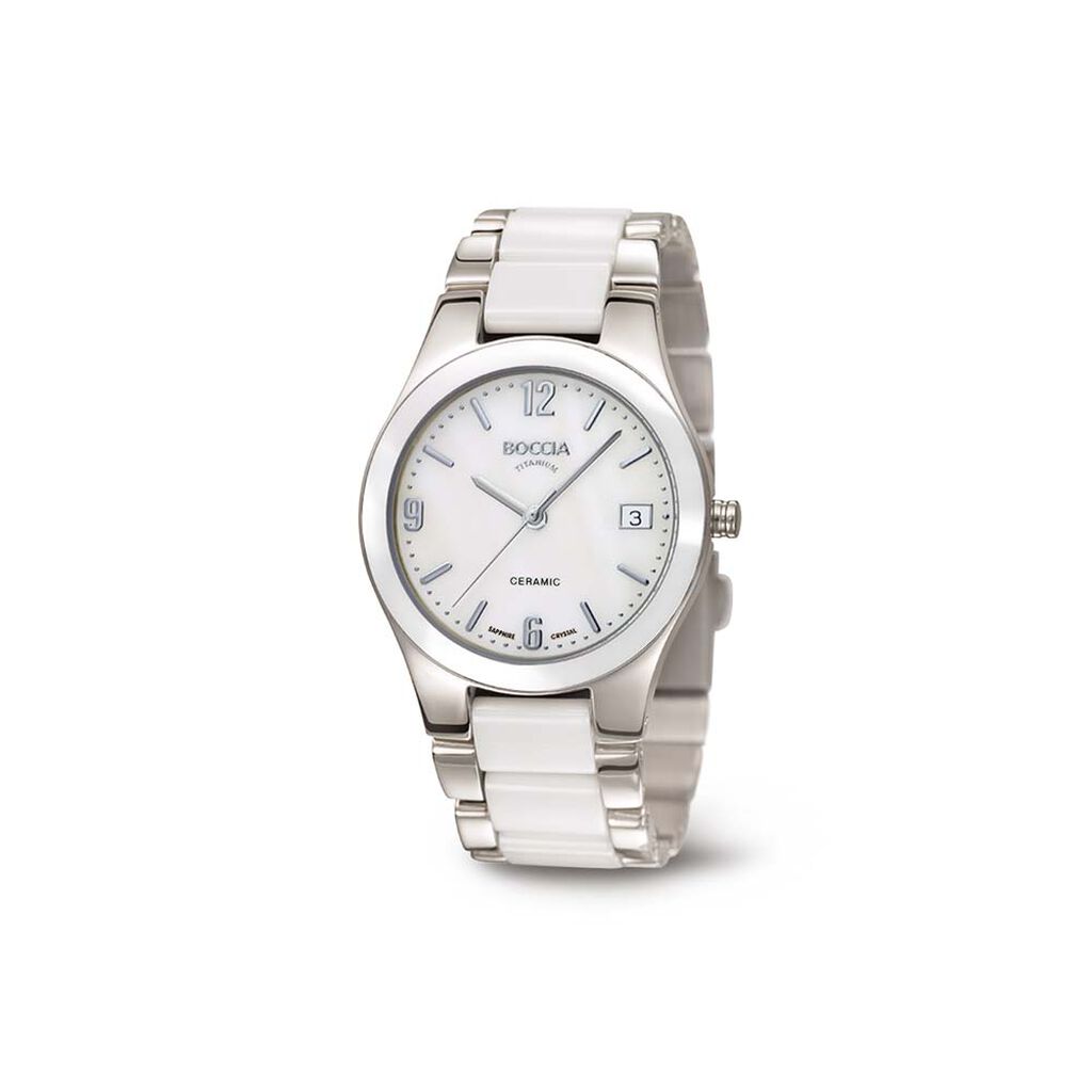 🦚 Boccia Damenuhr Titanium 3189-01 Quarz, Uhr ohne Stein