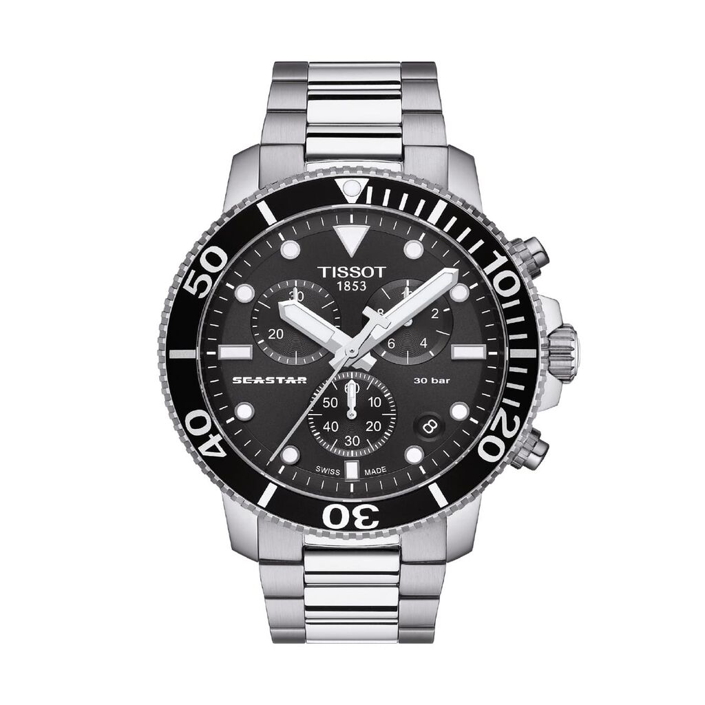 🦚 Tissot Herrenuhr Seastar 100 T1094103603100 Quarz, Uhr ohne Stein
