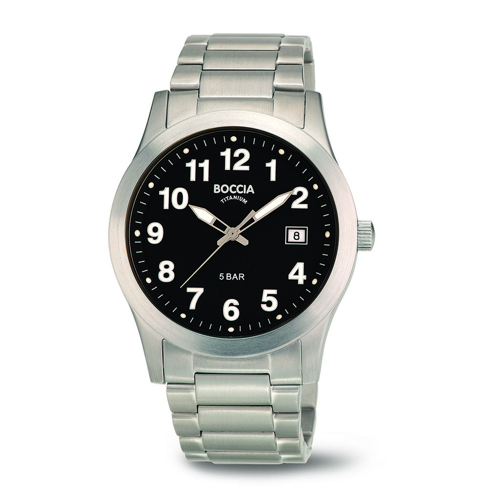 🦚 Boccia Herrenuhr Titanium 3619-03 Quarz, Uhr ohne Stein