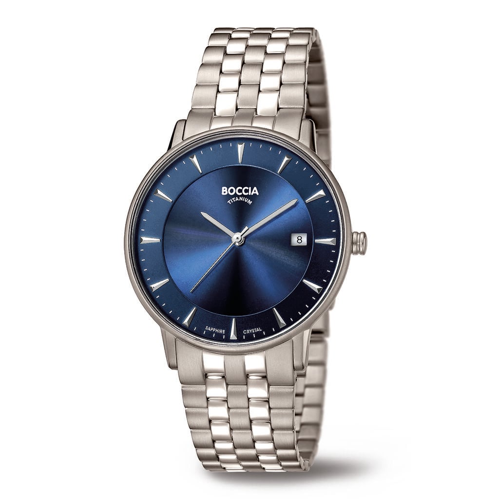 🦚 Boccia Herrenuhr Titanium 3607-03 Quarz, Uhr ohne Stein