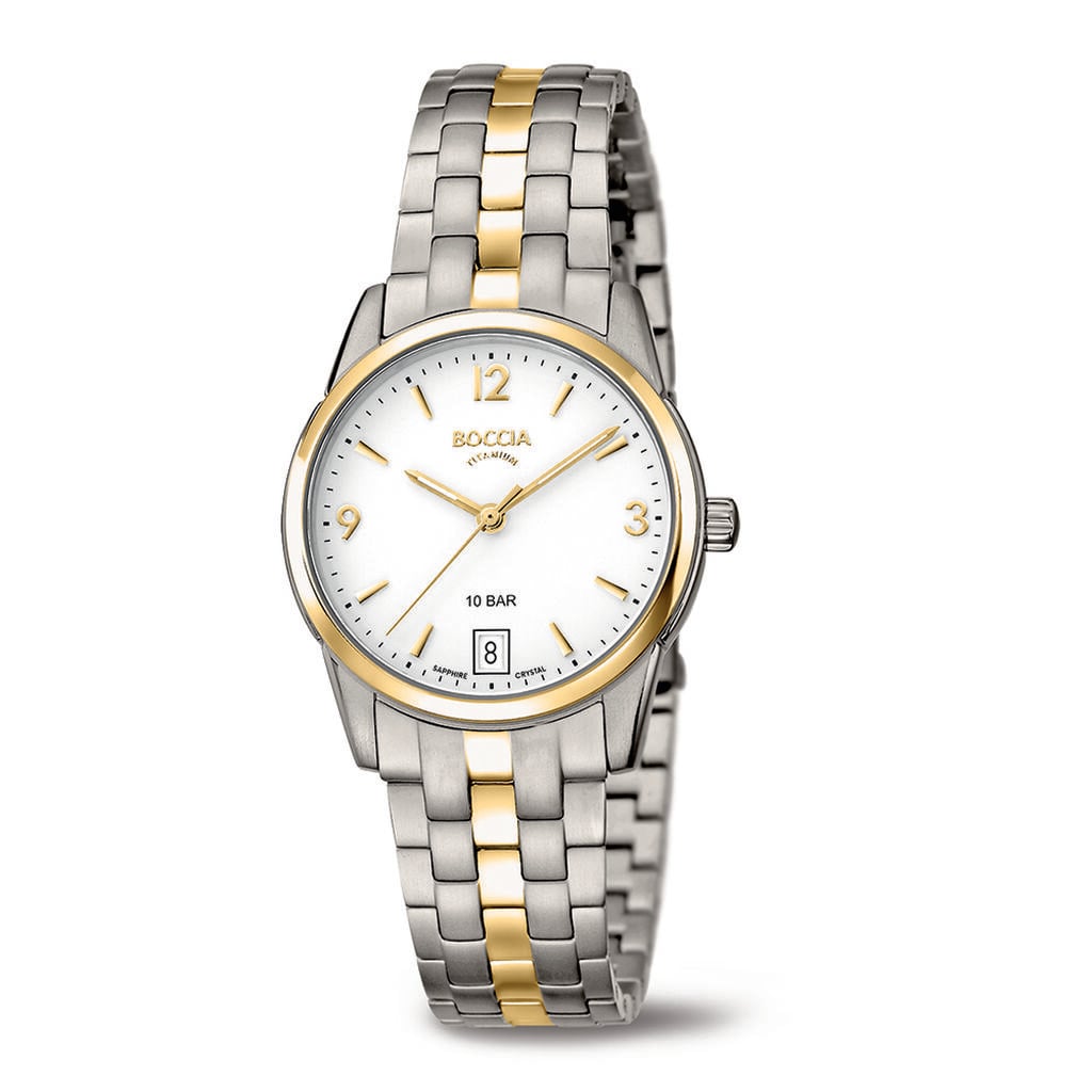 🦚 Boccia Damenuhr Titanium 3272-04 Quarz, Uhr ohne Stein