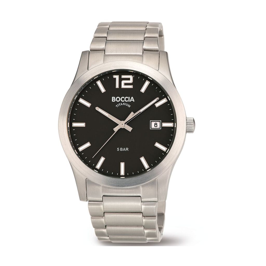 🦚 Boccia Herrenuhr 3619-02 Quarz, Uhr ohne Stein