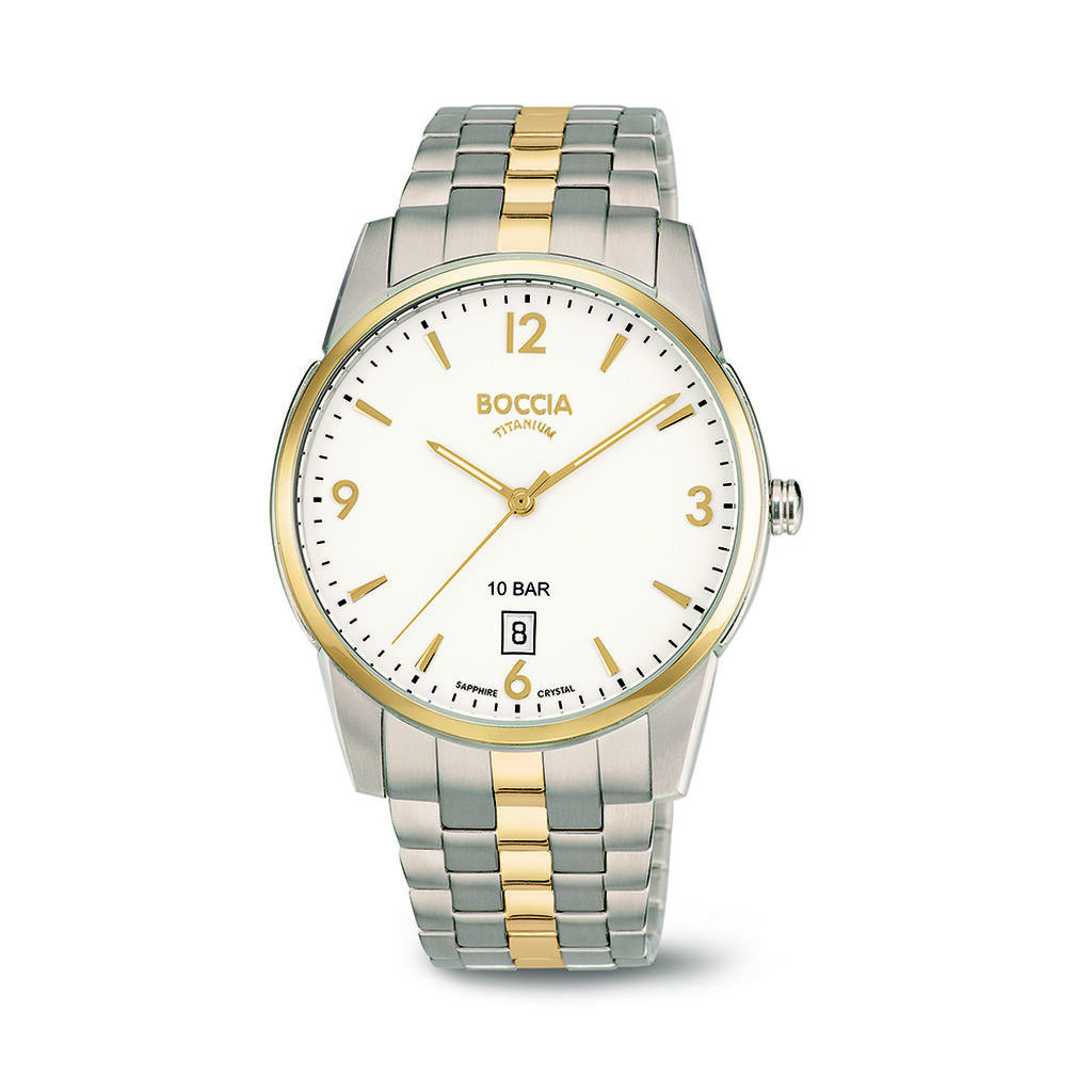 🦚 Boccia Herrenuhr Titanium 3632-02 Quarz, Uhr ohne Stein