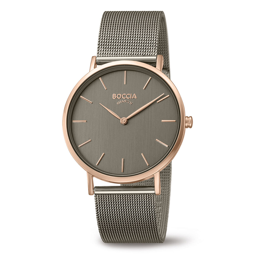 🦚 Boccia Damenuhr Titanium 3273-08 Quarz, Uhr ohne Stein