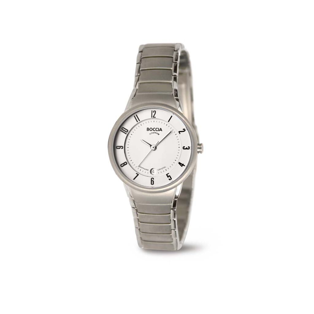 🦚 Boccia Damenuhr Titanium 3158-01 Quarz, Uhr ohne Stein