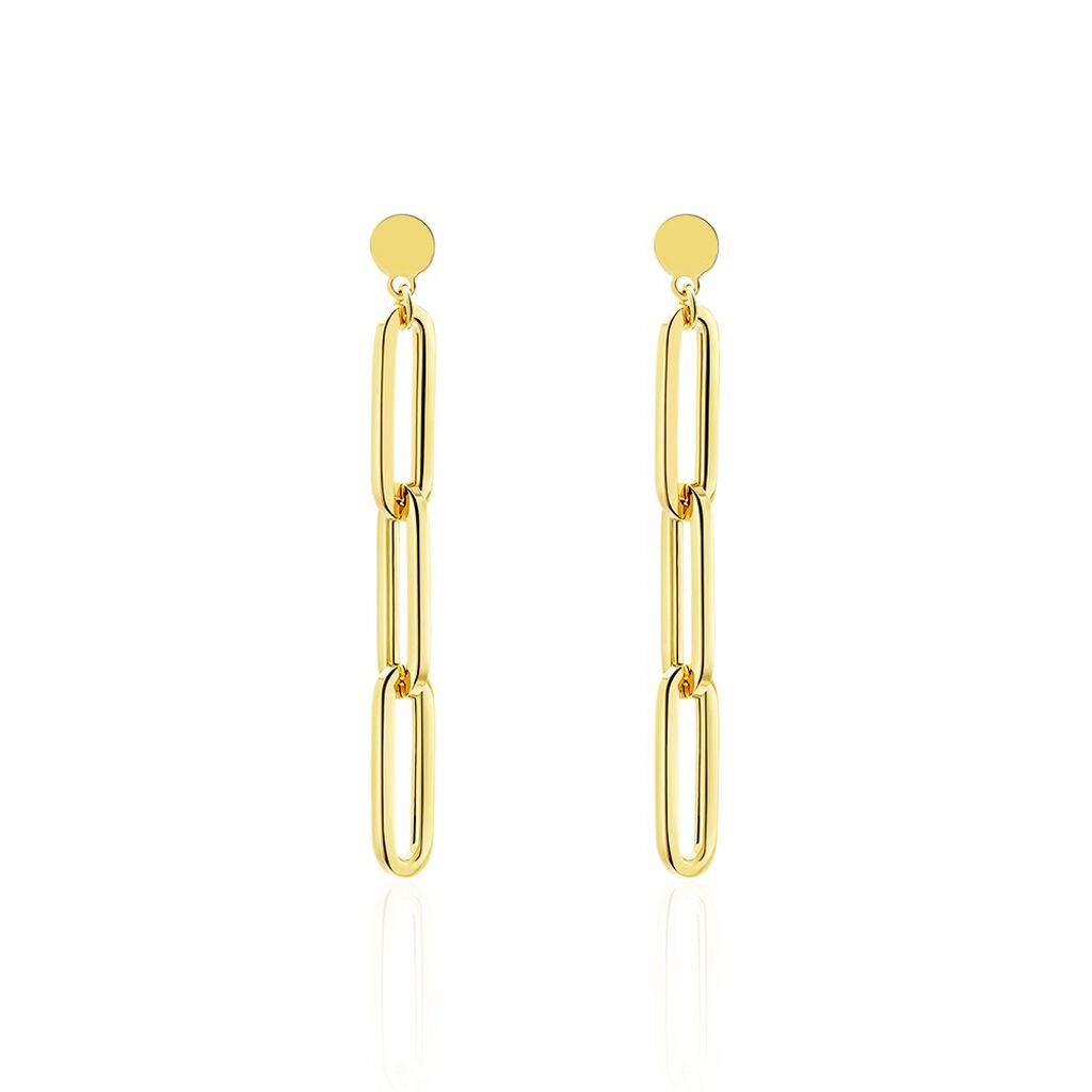 🦚 Damen Ohrstecker Lang Gold 375 Kettenglieder Scarlett, Ohrringe Lang ohne Stein