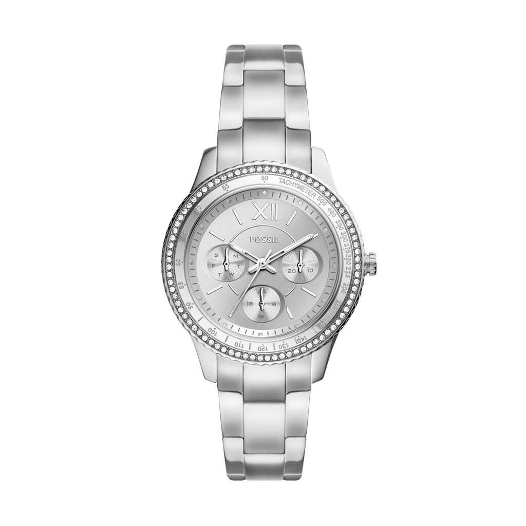🦚 Fossil Damenuhr Stella Sport ES5108 Quarz, Uhr mit Stein