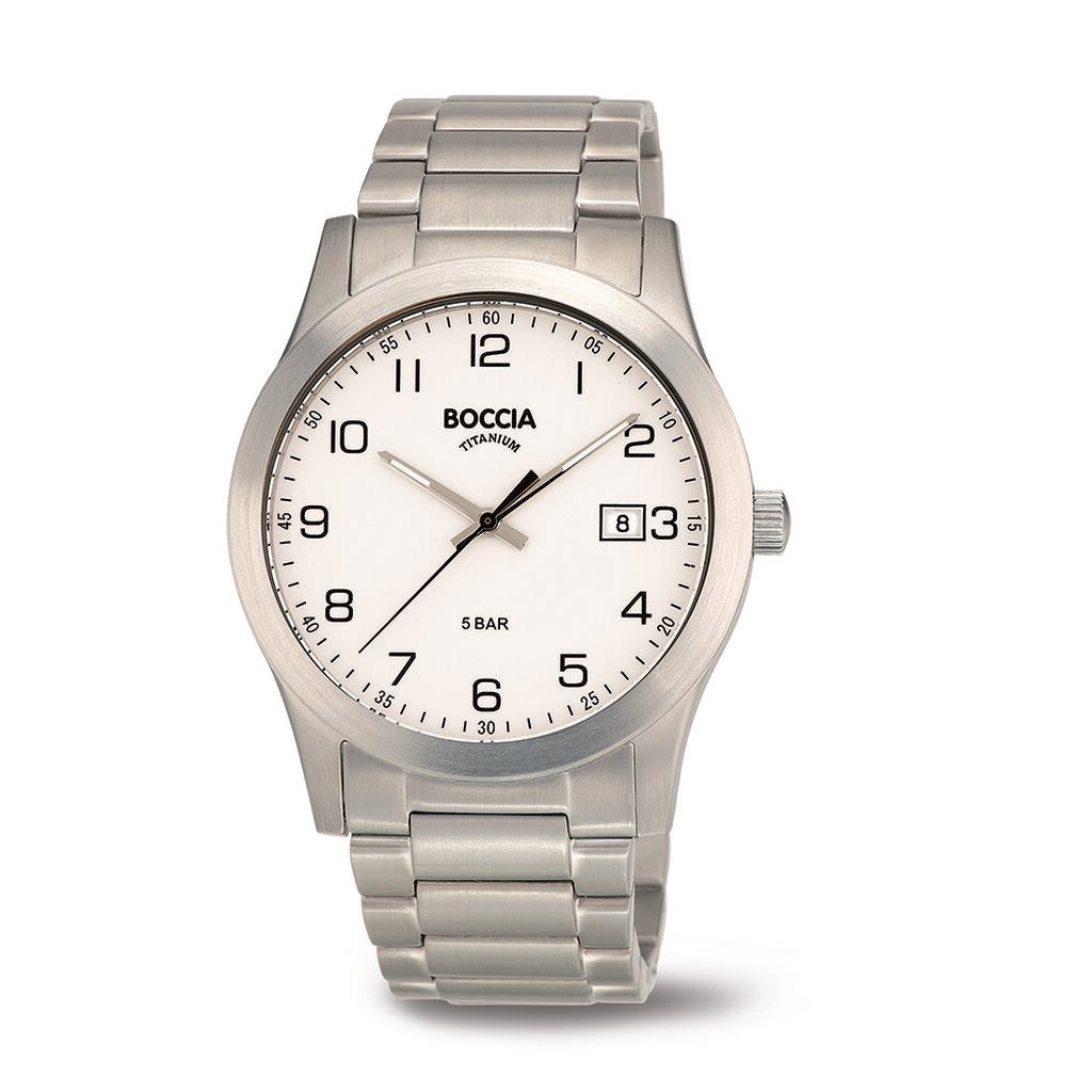 🦚 Boccia Herrenuhr Titanium 3619-01 Quarz, Uhr ohne Stein