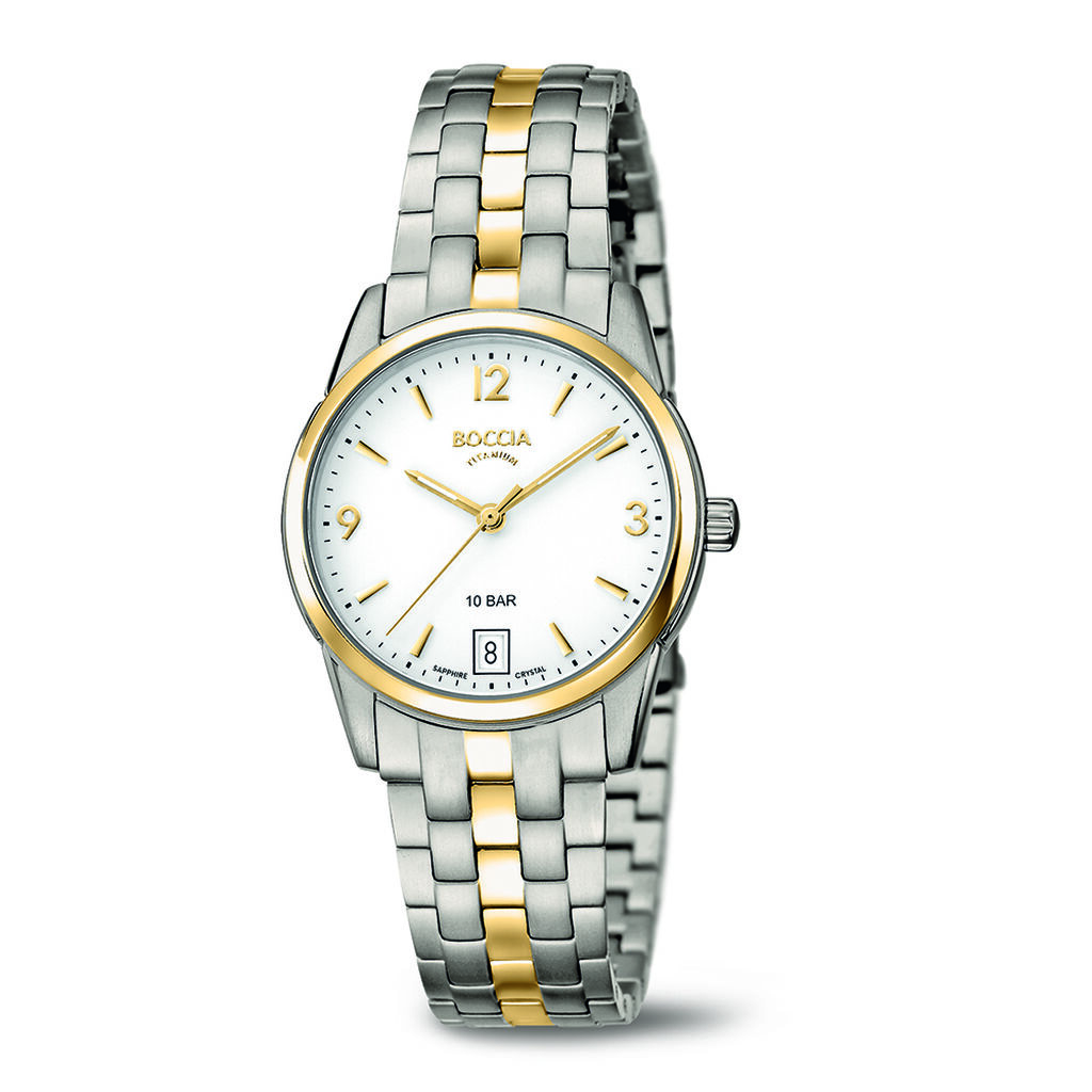 🦚 Boccia Damenuhr Titanium 3272-04 Quarz, Uhr ohne Stein
