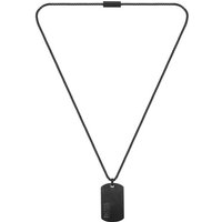 BOSS Kette mit Anhänger Schmuck Edelstahl Halsschmuck Venezianerkette ID schwarz
