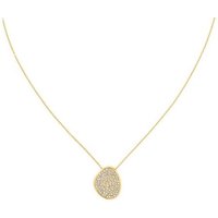 Calvin Klein Kette mit Anhänger Schmuck Edelstahl Halsschmuck Halskette Ankerkette, mit Glasstein gelb|goldfarben
