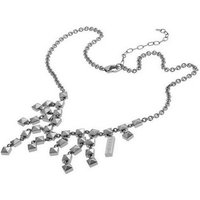 Diesel Collier Diesel Halskette Damenhalskette DX0087040, aus Edelstahl, Erbskette, 42cm lang, Karabiner silberfarben