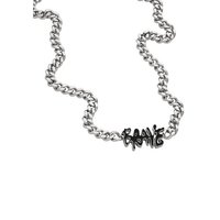 Diesel Kette mit Anhänger Schmuck Edelstahl Halsschmuck Panzerkette SIGNET DIESEL schwarz