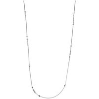 DKNY Collier Damen, aus Edelstahl, Karabiner, Zirkonia, Erbskette, 85cm lang silberfarben