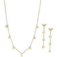 Emporio Armani Ohrring und Ketten Set LOGO, KREIS, RUND, EGS3064SET (Set, 3-tlg) gelb|goldfarben