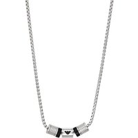 Emporio Armani Collier Emporio Armani Herren-Kette Edelstahl Onyx silberfarben