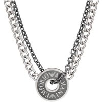 Emporio Armani Kette mit Anhänger Schmuck Geschenk Edelstahl Halskette Gliederkette, EGS3093040 grau
