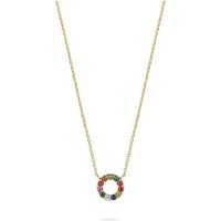 Esprit Silberkette ESPRIT Damen-Kette 925er Silber 11 Zirkonia gelb|goldfarben