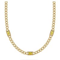 Esprit Edelstahlkette ESPRIT Damen-Kette Edelstahl, Farbstein gelb|goldfarben