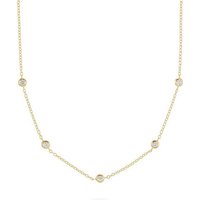 Esprit Silberkette ESPRIT Damen-Kette 925er Silber 5 Zirkonia gelb|goldfarben
