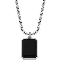 Fossil Kette mit Anhänger JF04601040 Kette Herren All Stacked Up Anhänger Achat Schwarz Edelsta