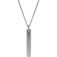 Fossil Kette mit Anhänger JF03988040 Halskette mit Anhänger Herren Gravierbar Edelstahl 55 cm