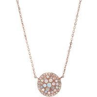Fossil Kette mit Anhänger VINTAGE GLITZ, Pearl Disc Pendant, JF03224040, JF01740791, mit Glasstein - mit Perlmutt goldfarben