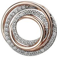 JOBO Kettenanhänger Anhänger mit 44 Zirkonia, 925 Silber bicolor roségold vergoldet goldfarben