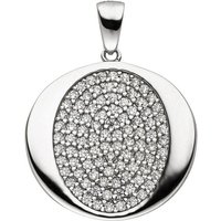 JOBO Kettenanhänger Anhänger mit 93 Zirkonia, 925 Silber silberfarben